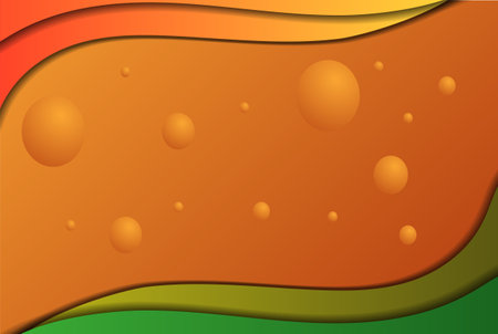 Orange Paper Cut Effect Bubble Smooth Backgroundのイラスト素材