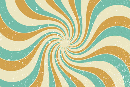 Vintage Retro Swirl Wave Sun Background Vectorのイラスト素材