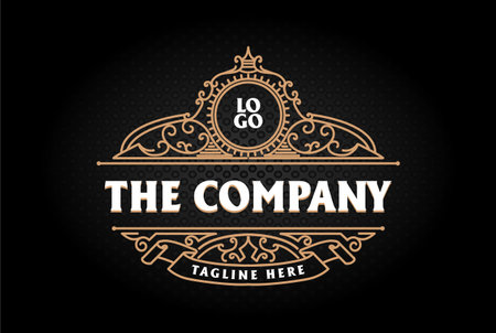 Old Royal Border Frame Badge Emblem Label Logo Design Vectorのイラスト素材