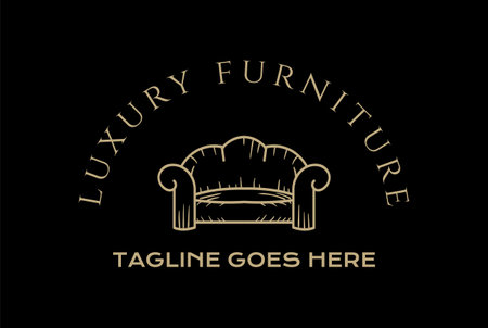 Elegant Luxury Sofa Couch Chair for Furniture Interior Logo Design Vectorのイラスト素材