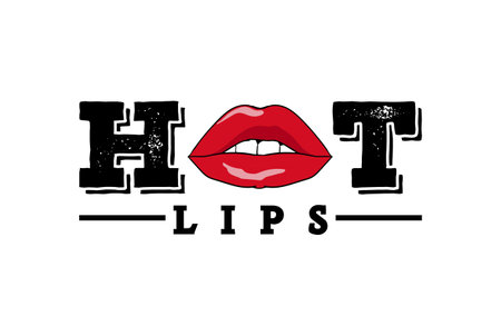 Hot Woman Girl Lady Female Lips Text Type Font Word Typography Sticker Illustration Vectorのイラスト素材