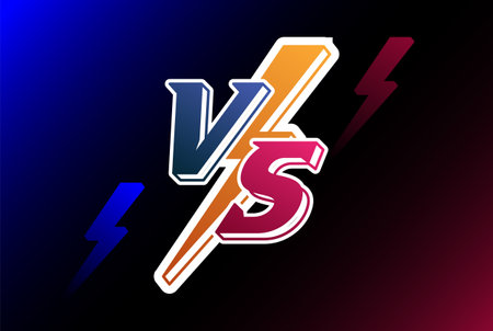 VS Text Type Font for Match Game Battle Sport Logo Design Vectorのイラスト素材