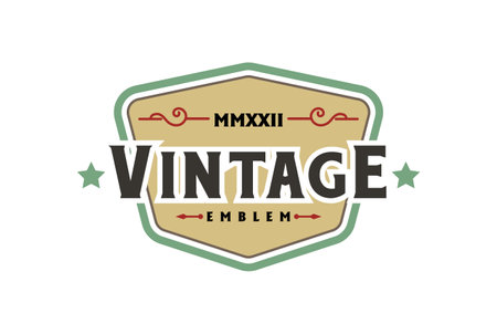 Simple Minimalist Vintage Retro Badge Emblem Label Logo Design Vectorのイラスト素材