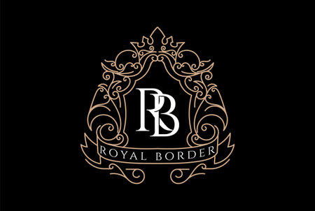 Golden Royal Ornament Badge Emblem Label Logo Design Vectorのイラスト素材