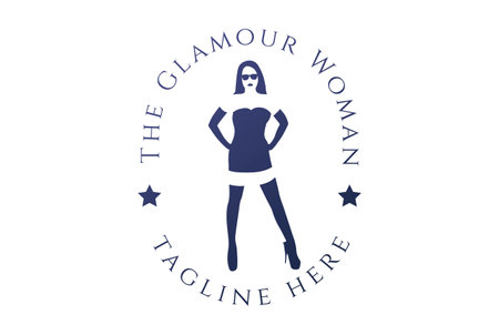 Sexy Woman Girl Lady for Model Dance or Beauty Fashion Logo Designのイラスト素材