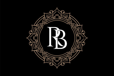Circular Round Golden Royal Ornament Badge Emblem Label Logo Design Vectorのイラスト素材