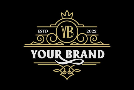 Circular Line Border Frame Vintage Royal Badge Emblem Stamp Label Logo Design Vectorのイラスト素材