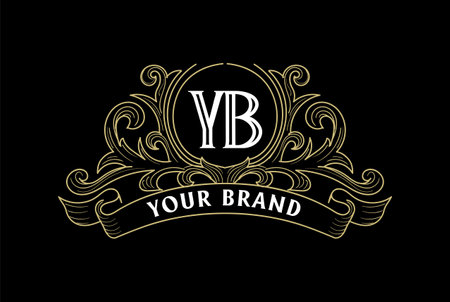 Border Frame Vintage Royal Badge Emblem Stamp Label Logo Design Vectorのイラスト素材