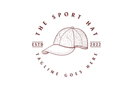 Vintage Retro Hand Drawn Sport Golf Hat Cap Fashion Logo Design Vectorのイラスト素材