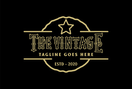 Classic Vintage Retro Label Badge logo design for cloth apparelのイラスト素材