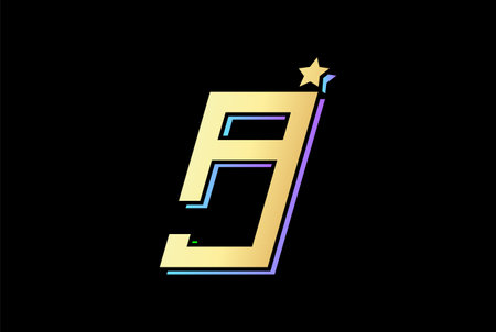 Simple Minimalist Geometric Initial Letter AJ JA Logo Design Vectorのイラスト素材