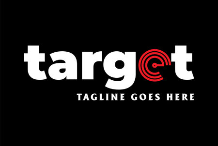 Initial Letter TARGET Text Type Font Word Lettering with Arrow Target for Sport Logo Designのイラスト素材