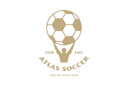 Atlas God Lift Soccer Football for Sport Club Competition Logo Design Vectorのイラスト素材