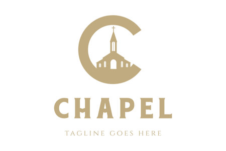 Simple Minimalist Initial Letter C for Christian Church Chapel Logo Designのイラスト素材