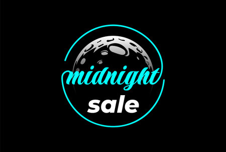 Circle Circular Round Moon for Night Midnight Sale Discount Promo Label Badge Emblem Sticker Stamp Logo Designのイラスト素材