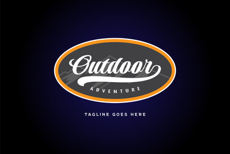 Letter Outdoor Text Type Font Word Lettering Badge Emblem Label Sticker Stamp for Adventure Logo Designのイラスト素材