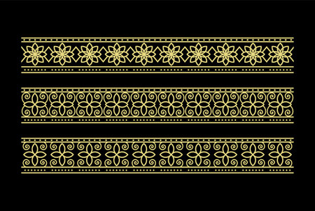 Elegant Luxury Rectangle Seamless Golden Decorative Beauty Royal Border Frame Ornament Element Design Illustration Vectorのイラスト素材