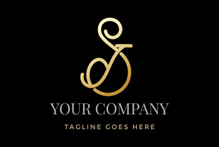 Initial Letter SJ JS or SY YS Logo Design Vectorのイラスト素材