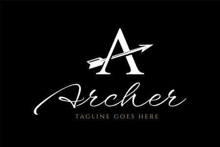 Initial Letter A for Arrow Arrowhead Archer Archery Logo Design Vectorのイラスト素材