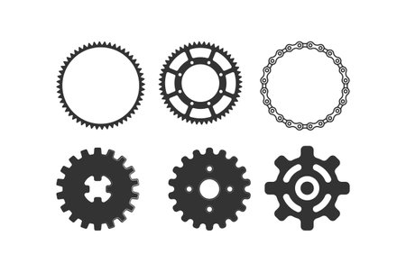 Retro Vintage Gear Cog Chain for Industrial Machine Engine Bike Cycling Garage Illustration Vectorのイラスト素材