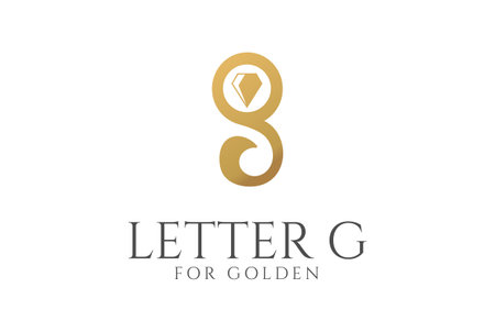 Luxury Initial Letter G for Gold Gem stone Boutique Store Logoのイラスト素材