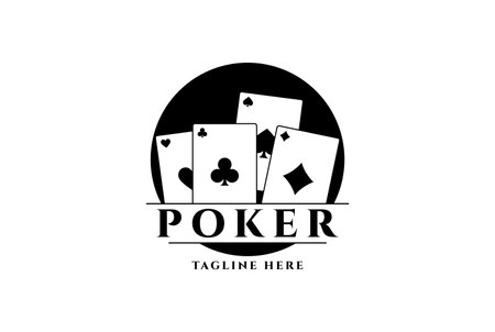 Vintage Poker Playing Card for Gambling Sport Bet Logo Design Vectorのイラスト素材