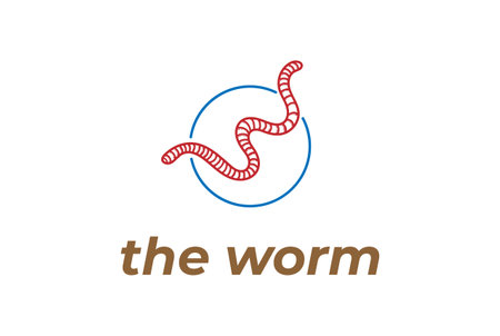 Vintage Simple Minimalist Worm Helminth Maggot Logo Design Vectorのイラスト素材