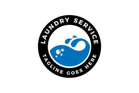 Circular Dress Washing Machine for Laundry Service Logo Design Vectorのイラスト素材