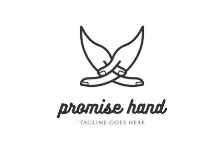 Couple Hand Promise Love shape Butterfly Logo designのイラスト素材