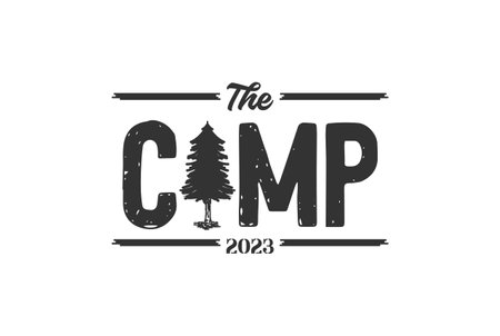 Camp Letter Type Text Word Lettering Typography for Outdoor Adventure Logoのイラスト素材