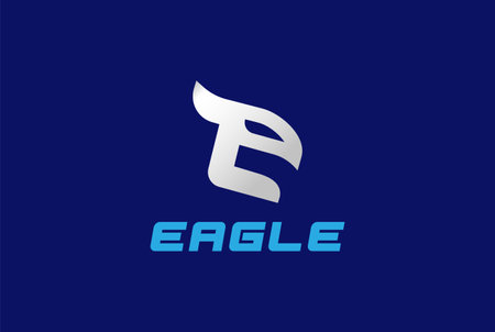 Simple Minimalist Initial Letter E for Eagle Sport Finance Logo Designのイラスト素材