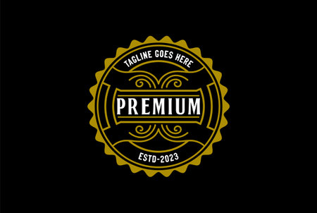 Circle Vintage Retro Ornament Border Frame Royal Badge Emblem Stamp Label Logo Design Vectorのイラスト素材