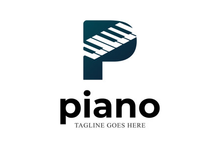Initial Letter P for Piano Instrument Music Logoのイラスト素材