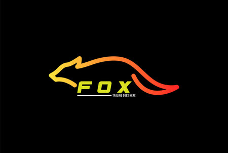 Simple Minimalist Fox Line Logo Vector Icon Illustrationのイラスト素材