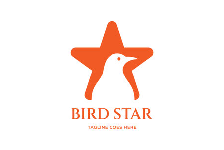 Simple Minimalist Bird Star Logo Design Vectorのイラスト素材