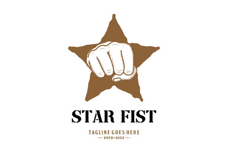 Vintage Retro Power Hand Fist Rebel Fight Sport Logoのイラスト素材