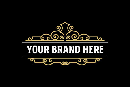 Luxury Vintage Border Frame Royal Crown Badge Emblem Stamp Label Logo Design Vectorのイラスト素材