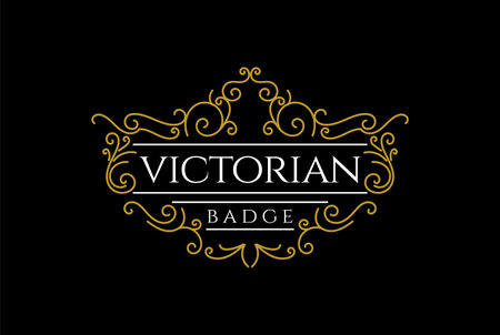 Vintage Victorian Border Frame Royal Crown Crest Badge Emblem Stamp Label Logo Design Vectorのイラスト素材