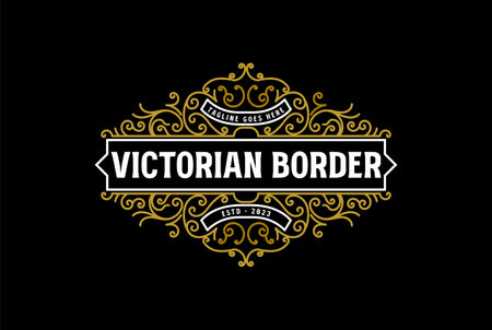 Ribbon Border Frame Royal Badge Emblem Stamp Label Logo Design Vectorのイラスト素材