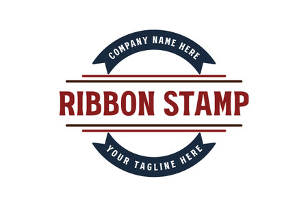 Vintage Simple Ribbon Badge Emblem Label Stamp Seal Logo Designのイラスト素材