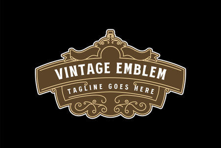 Circular Vintage Border Frame Vintage Royal Crown Badge Emblem Stamp Label Logo Design Vectorのイラスト素材