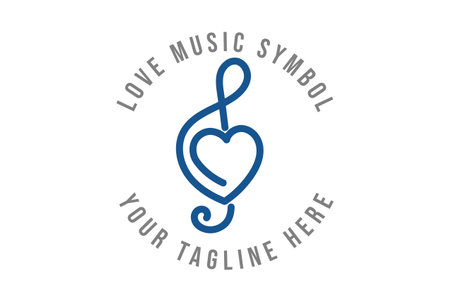 Love Heart Music Tone Note Symbol Icon Illustration Vectorのイラスト素材