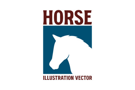 Simple Minimalist Horse Stallion Head Silhouette Illustration Vectorのイラスト素材