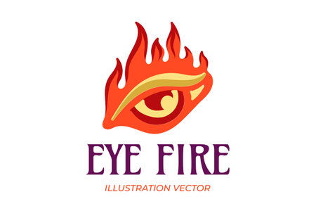 Red Orange Hot Burn Eye Fire Flame Illustration Vectorのイラスト素材