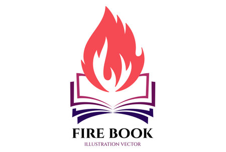 Burn Paper Book Fire Flame icon Illustration Design Vectorのイラスト素材