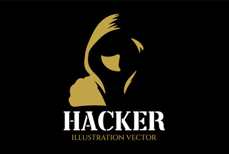Mysterious Man with Hoodie Jacket for Hacker Icon Illustration Design Vectorのイラスト素材