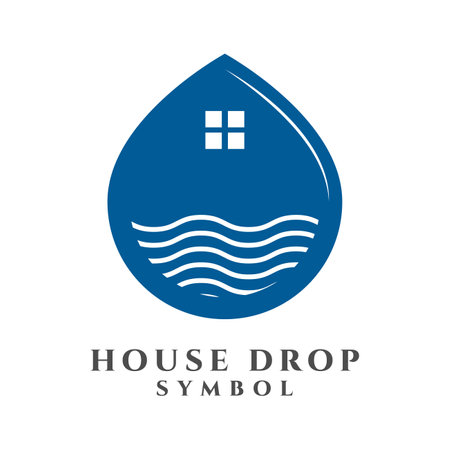 Water Drop House Home Icon Symbol Illustration Vectorのイラスト素材