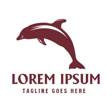 Jumping Ocean Sea Dolphin Silhouette Icon Illustration Vectorのイラスト素材