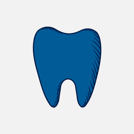 Vintage Blue Tooth Dental Dentist Doctor Clinic Illustration Design Vectorのイラスト素材