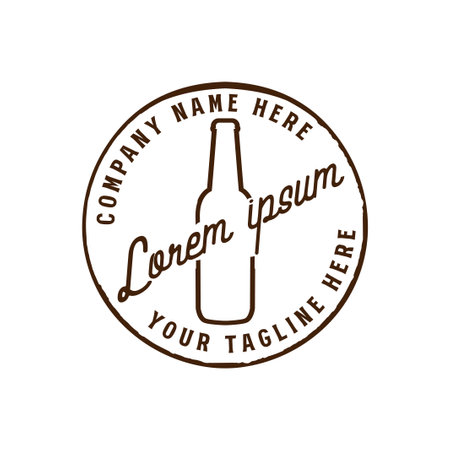 Vintage Retro Bottle Badge Emblem Label for Drink Beer Alcohol Lemonade Beverage Logo Design Vectorのイラスト素材